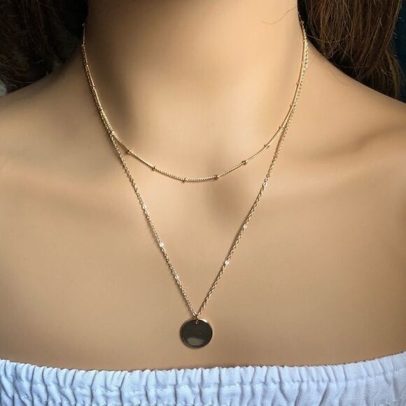 Set of two 14 Choker layering Chain Necklaces - Picture 7 of 9